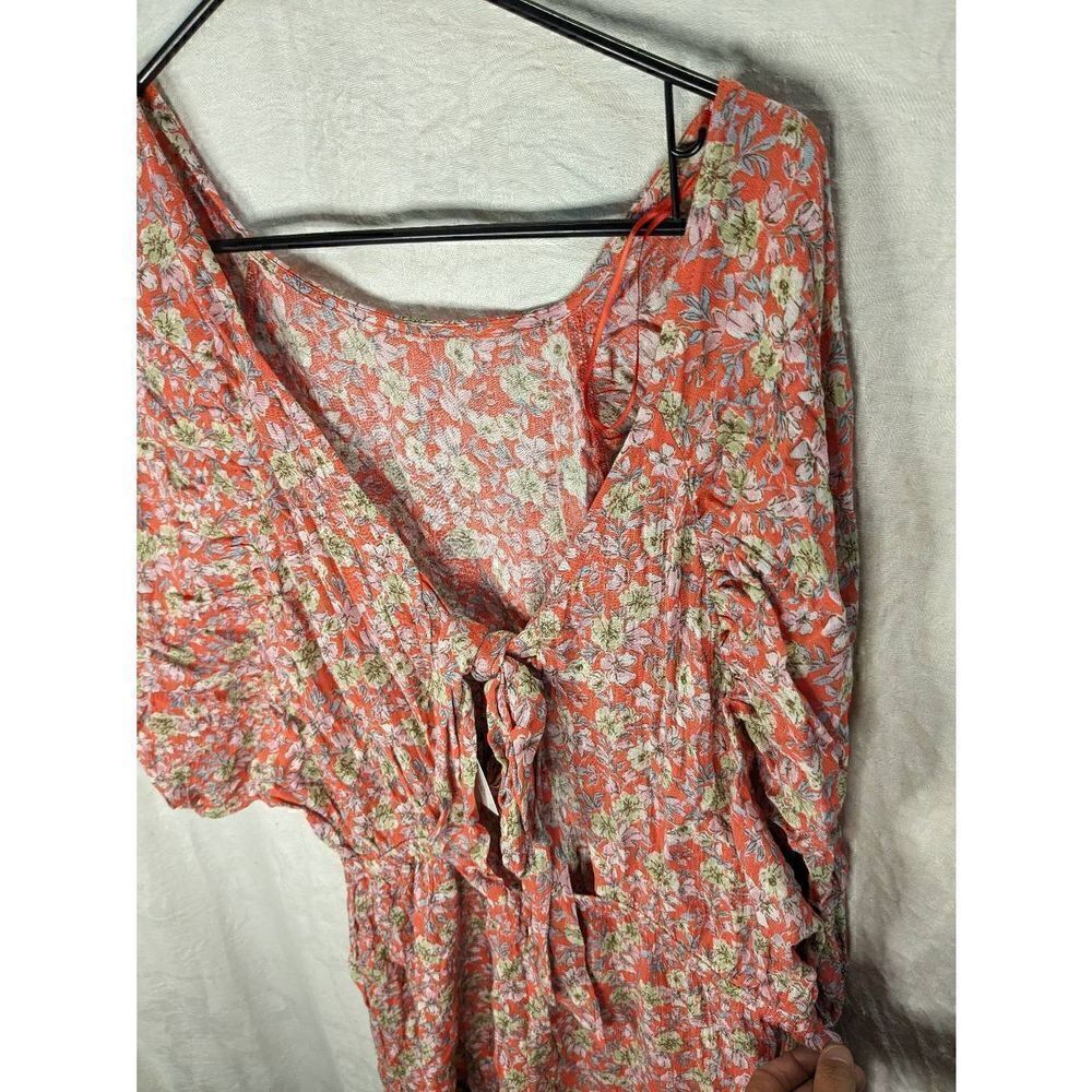 NWT Allie Rose Boutique Rayon Romper Floral Mini Tie Back M Medium - Picture 4 of 8